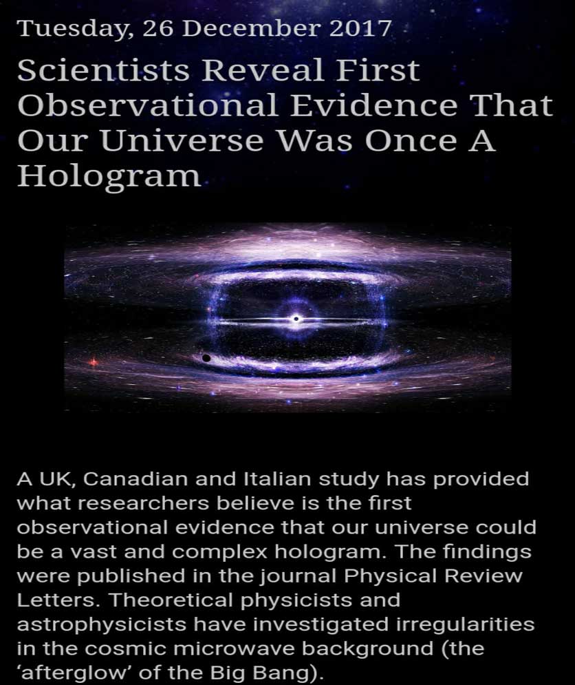 hologram universe