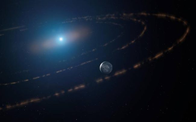 Artist's impression of a planet orbiting a white dwarf star. Could it sustain life?